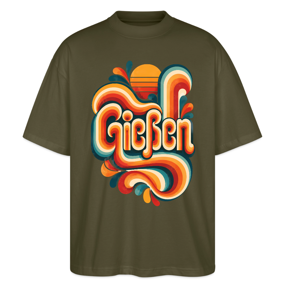 Gießen Retro – Oversized Unisex Bio T-Shirt - Khaki
