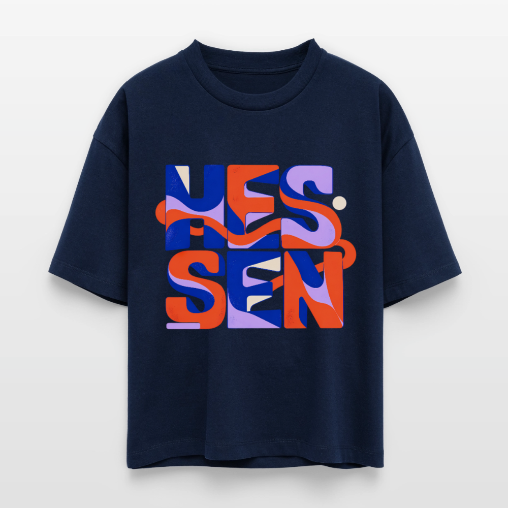 Hessen Color – Frauen Boxy Bio-T-Shirt Nova - Navy