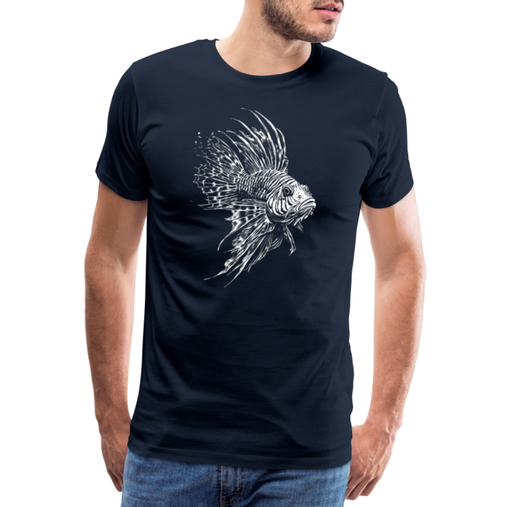 Rotfeuerfisch - Monochrom - Männer Premium T-Shirt - Navy