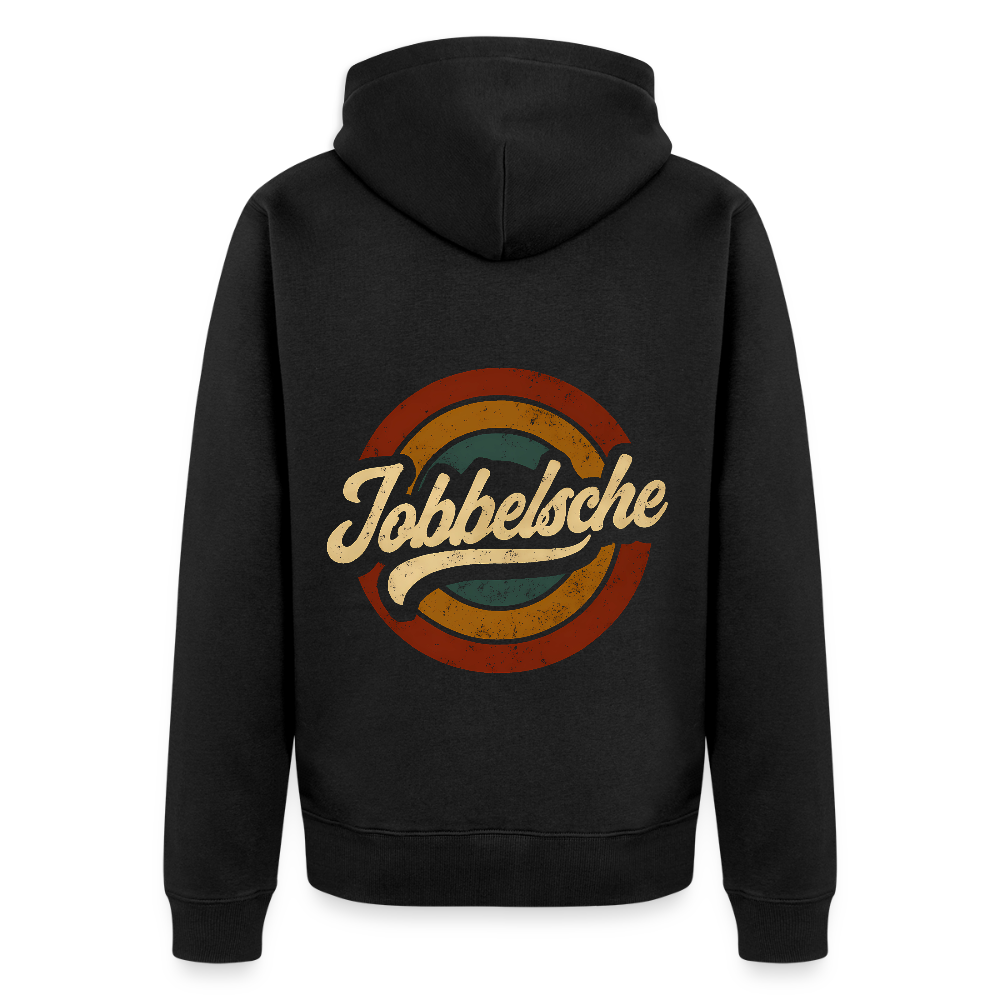 Jobbelsche Retro - Hessisch Mundart - Männer Premium Kapuzen Jacke - Schwarz