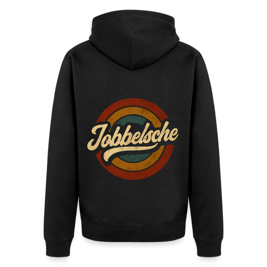 Jobbelsche Retro - Hessisch Mundart - Männer Premium Kapuzen Jacke - Schwarz