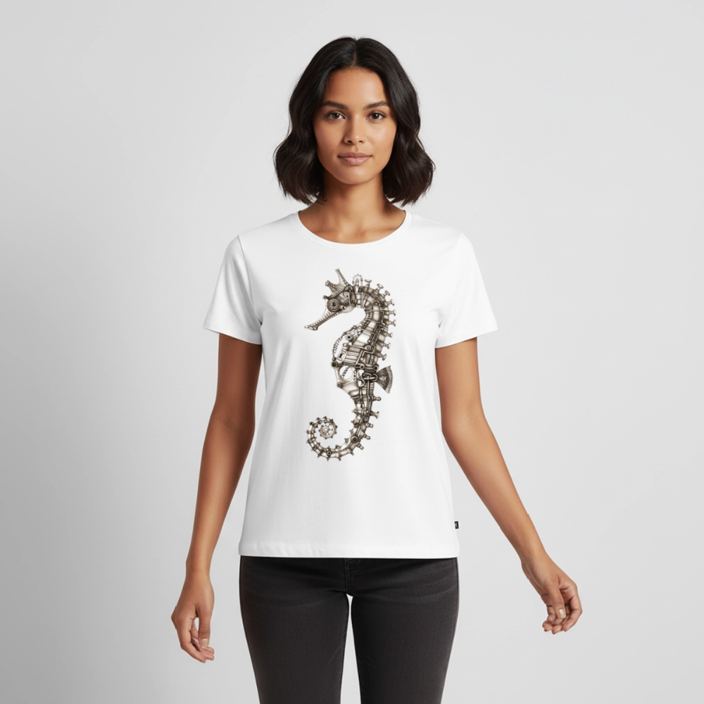 Clockwork Seahorse – Steampunk - Frauen Premium Bio T-Shirt - by Artful Alchemist