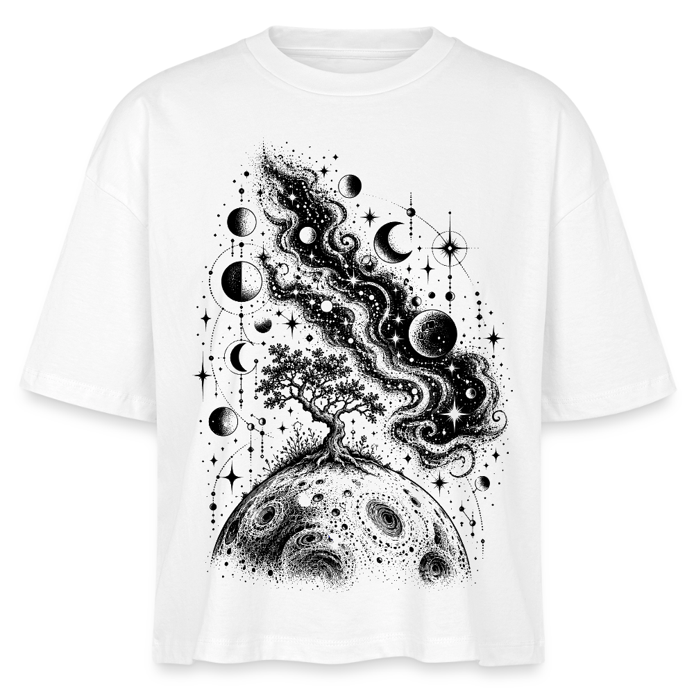 Kosmischer Baum – Frauen Boxy Bio-T-Shirt Nova - Weiß