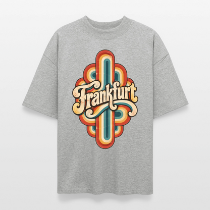 Frankfurt Retro – Oversized Unisex Bio T-Shirt - Grau meliert