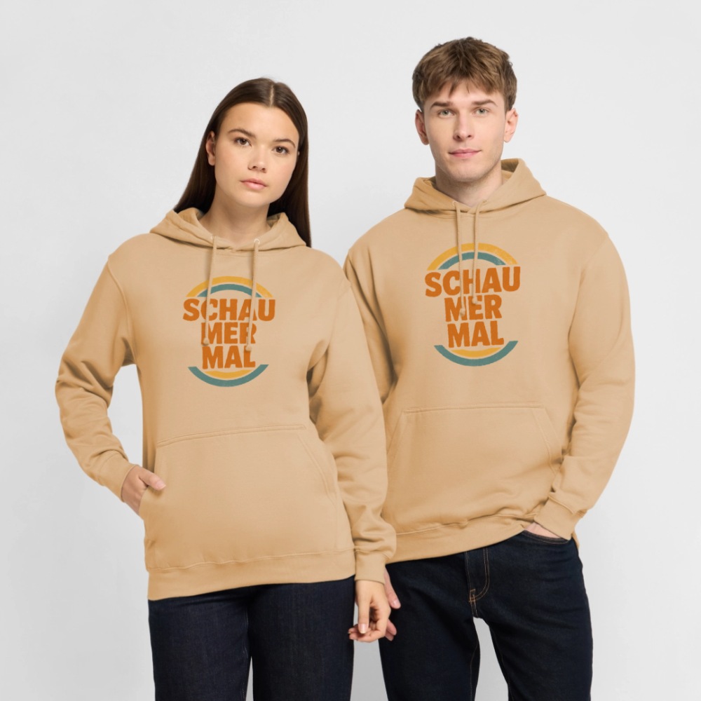 „Schau Mer Mal“ – Retro Look aus Hessen - Unisex Hoodie - Pfirsich