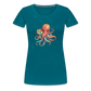 Lustiger Comic Oktopus mit Lollipop - Frauen Premium T-Shirts - Divablau