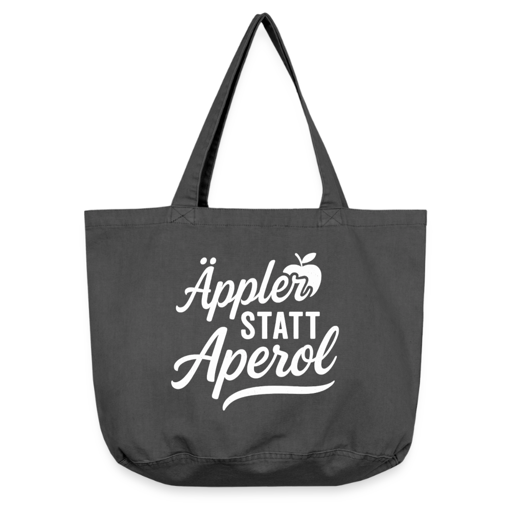 Äppler statt Aperol - Vintage-Washed Shopper - Vintage Schwarz