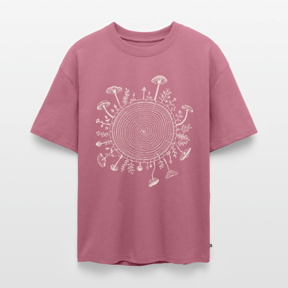 Baumringe & Pilze - Unisex Premium Oversized Bio T-Shirt - Mauve