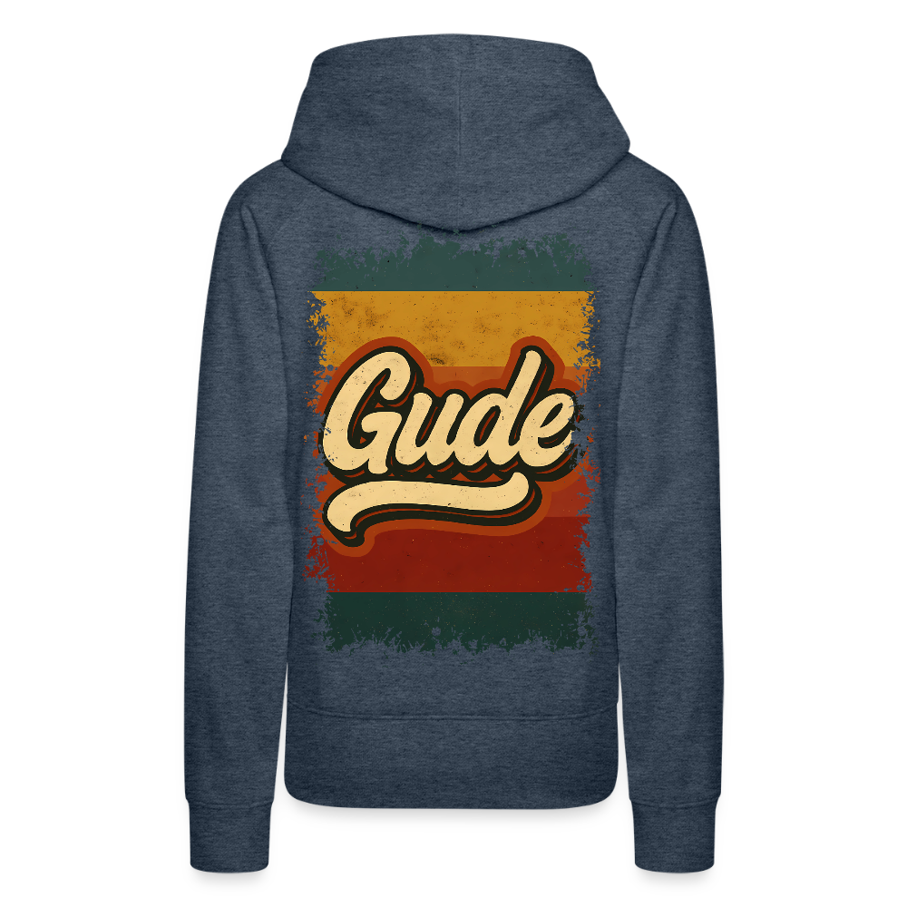 „Gude“ – Retro Look aus Hessen - Frauen Premium Bio Hoodie - Jeansblau