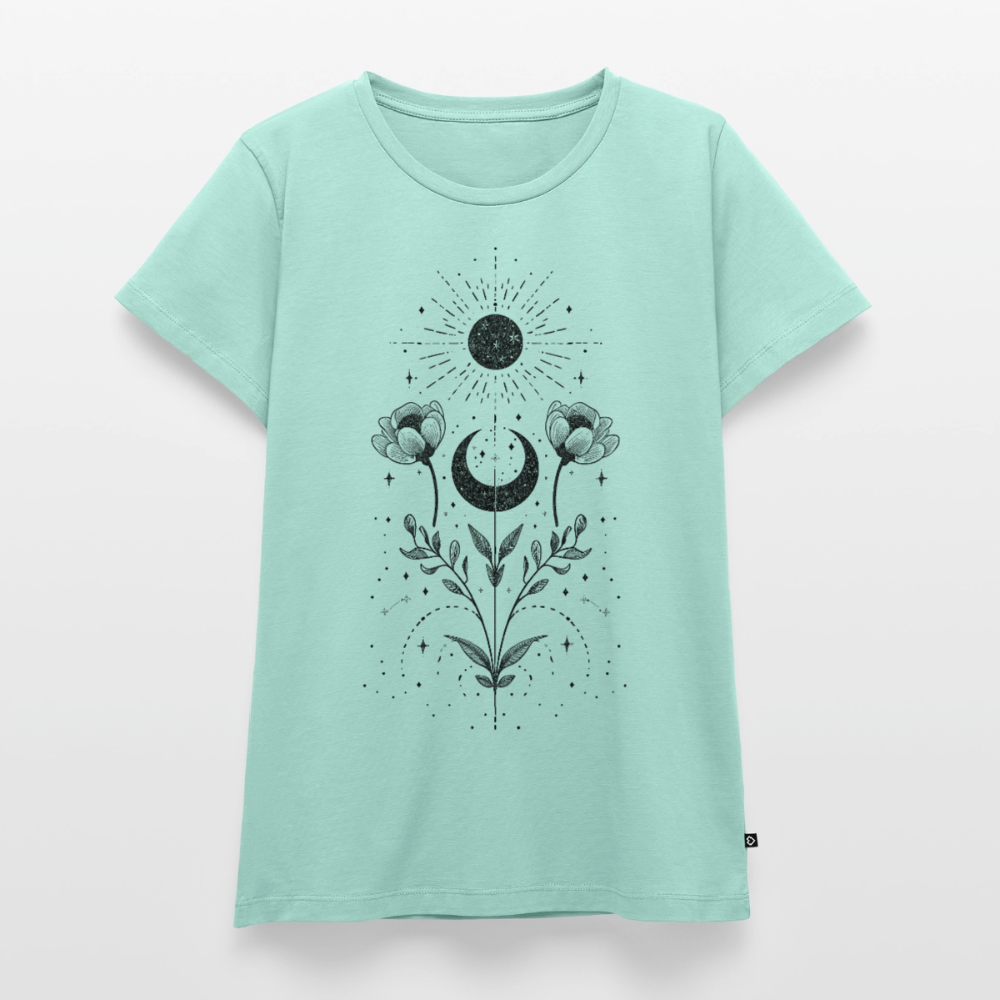 Celestial Bloom – Boho Moon & Sun - Frauen Premium Bio T-Shirt - by Artful Alchemist