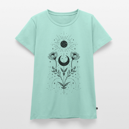 Celestial Bloom – Boho Moon & Sun - Frauen Premium T-Shirt - by Artful Alchemist