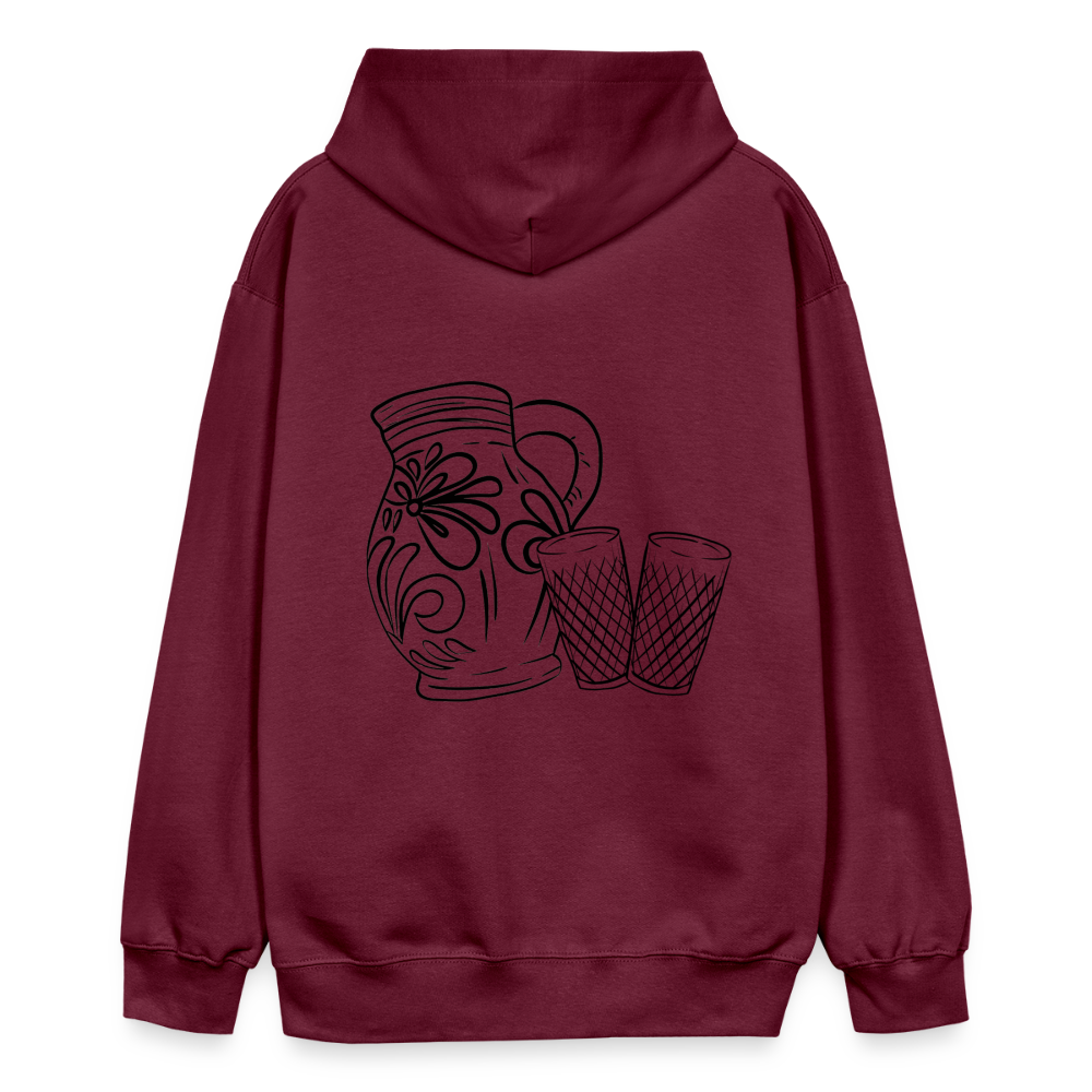 Bembel mit Gläsern  - Hessisch Mundart - Unisex Premium Hoodie - Maroon