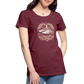 Cooler Hai mit Boho/Tribal Mustern - Frauen Premium T-Shirts - Bordeauxrot meliert