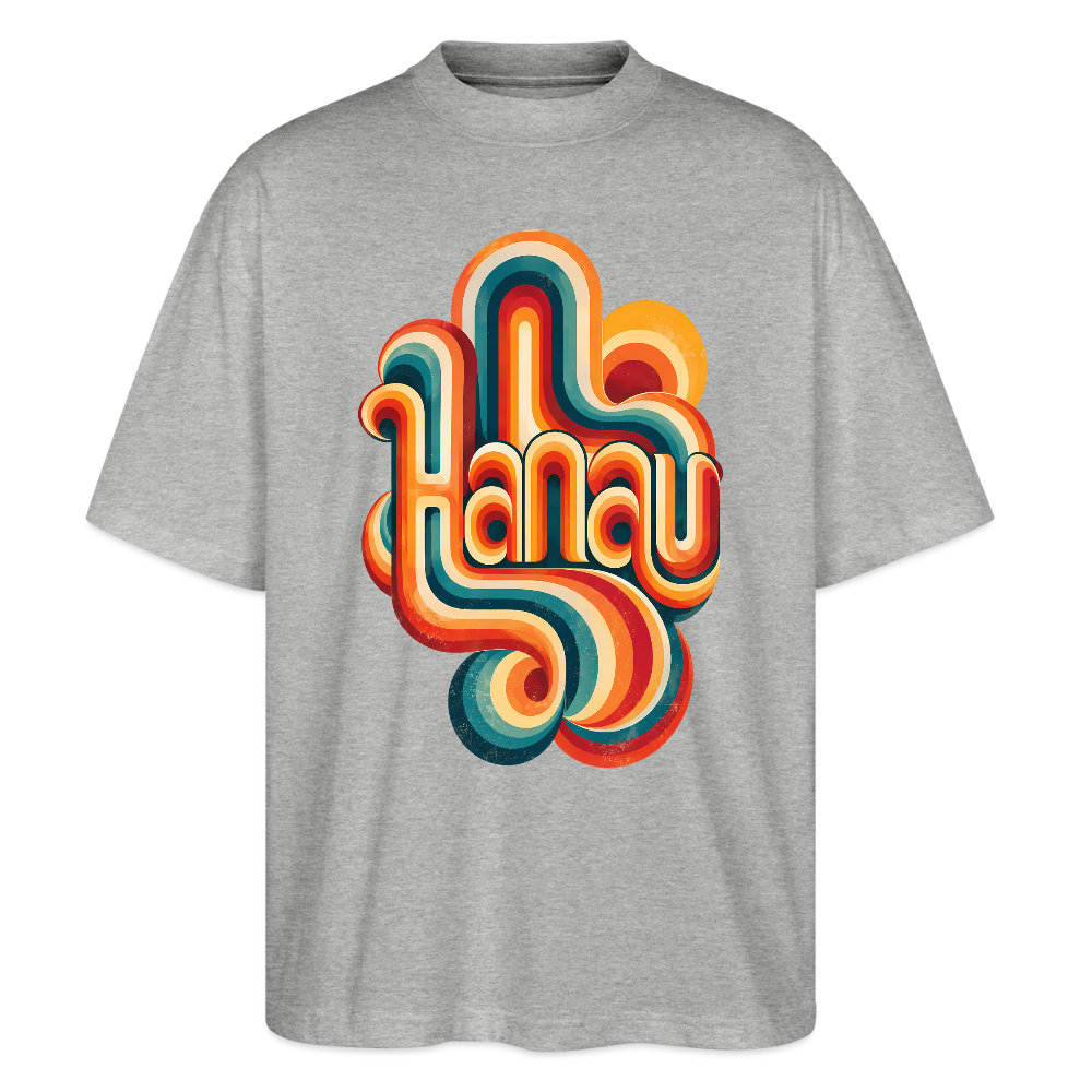 Hanau Retro – Oversized Unisex Bio T-Shirt - Grau meliert