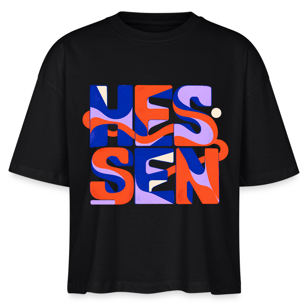 Hessen Color – Frauen Boxy Bio-T-Shirt Nova - Schwarz