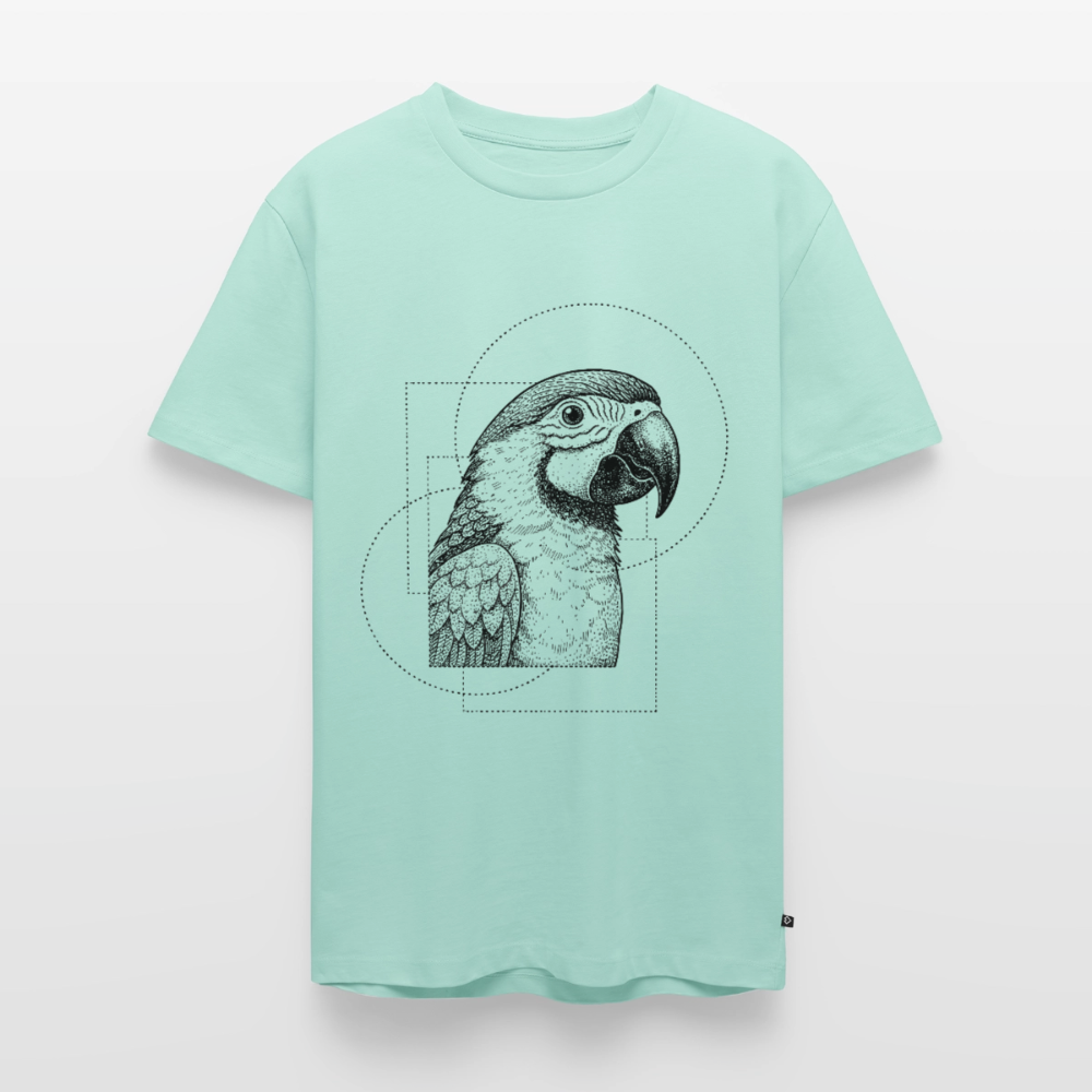 Hidden Jungle – Minimalist Parrot Dot-Art - Männer Premium Bio T-Shirt - by Artful Alchemist