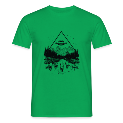 Katzen die in Richtung UFO laufen - Männer T-Shirt - by Artful Alchemist