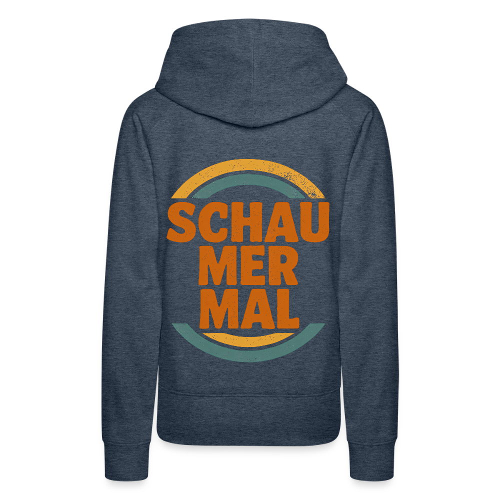 „Schau Mer Mal“ – Retro Look aus Hessen - Frauen Premium Bio Hoodie - Jeansblau
