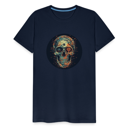 Retro Futuristischer Totenkopf Skull Cyborg- Männer Premium T-Shirt - by Artful Alchemist
