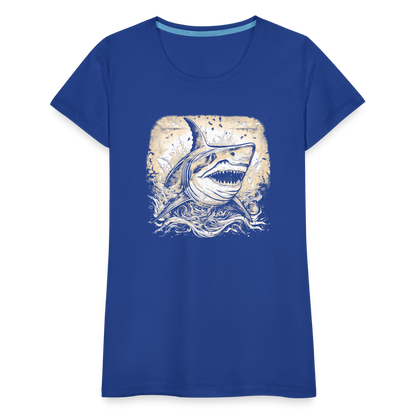 Cooler Retro Hai - Frauen Premium T-Shirts - by Artful Alchemist