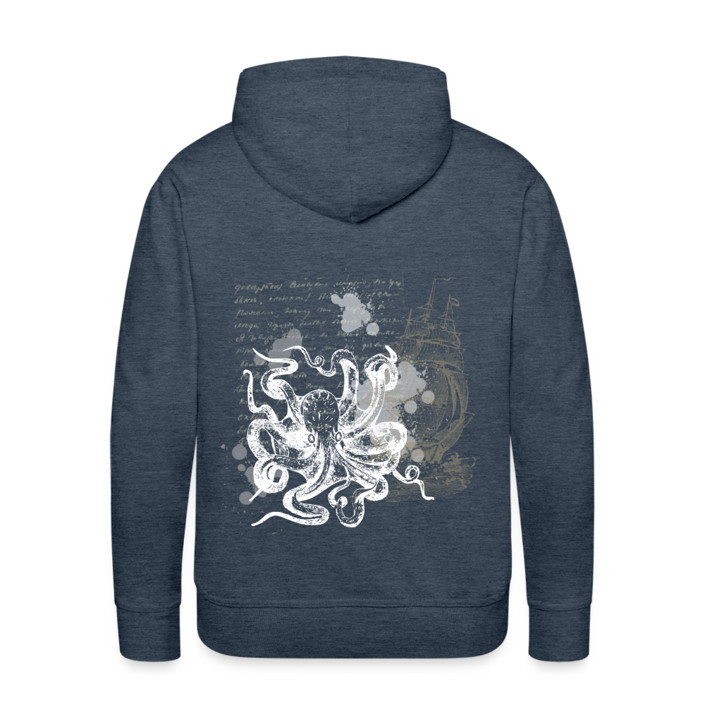 Vintage Steampunk Oktopus Motiv - Männer Premium Hoodie - Jeansblau