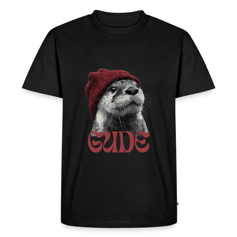 Gude Otter - Männer Premium Bio T-Shirt - Schwarz