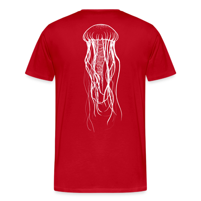 Qualle mit roten Fäden - Männer Premium T-Shirt - by Artful Alchemist