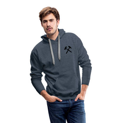 Berbau, Schlägel und Eisen, Bergkristall auf dem Rücken - Männer Premium Hoodie - by Artful Alchemist