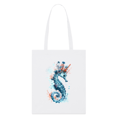 Seepferdchen als Aquarelle - Stanley/Stella Bio-Stoffbeutel - Weiß