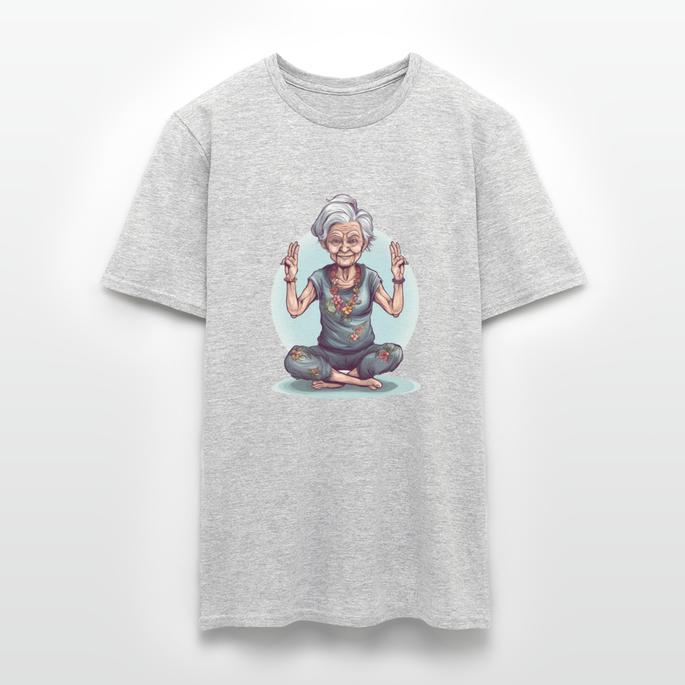 Coole Yoga Oma - Meditation im besten Alter  - Männer T-Shirt - Grau meliert