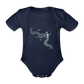 Lineart Meerjungfrau Motiv (hellgrün) - Baby Bio-Kurzarm-Body - Dunkelnavy