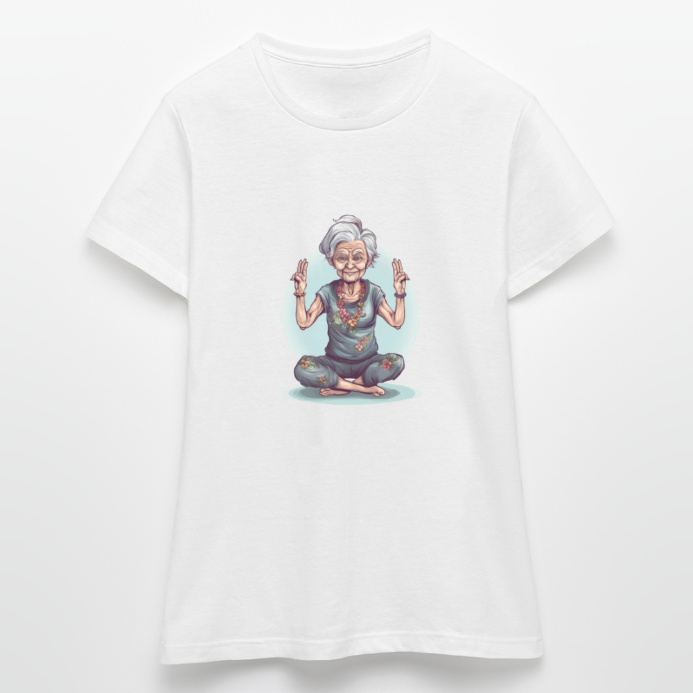 Coole Yoga Oma - Meditation im besten Alter  - Frauen T-Shirt - Weiß