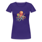 Lustiger Comic Oktopus mit Lollipop - Frauen Premium T-Shirts - Lila