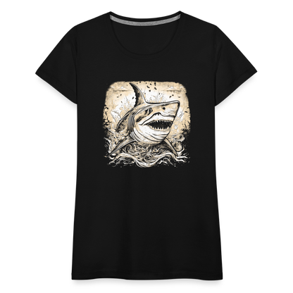 Cooler Retro Hai - Frauen Premium T-Shirts - by Artful Alchemist