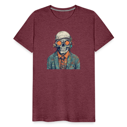 Cooles Skelett Portrait mit Sonnenbrille, Mütze - Männer Premium T-Shirt - by Artful Alchemist