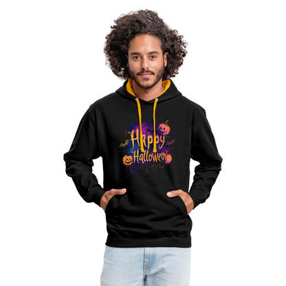 Happy Halloween mit Kürbissen als Schriftzug - Hoodie UNISEX - by Artful Alchemist