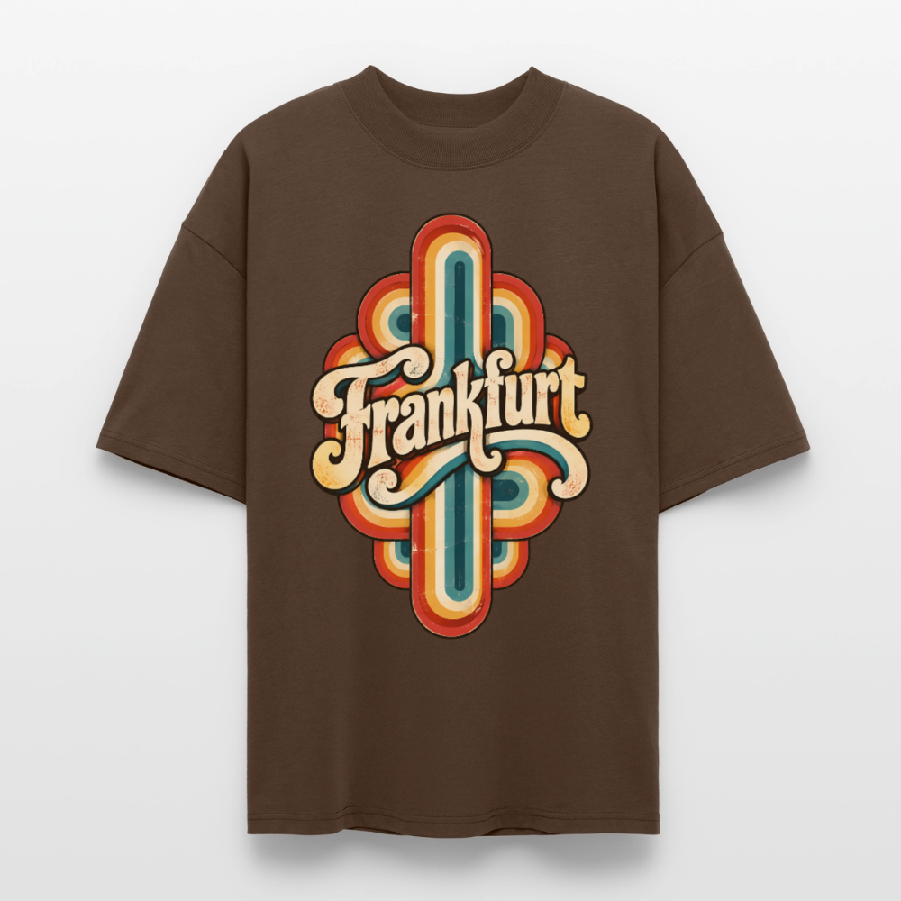 Frankfurt Retro – Oversized Unisex Bio T-Shirt - Dunkelbraun