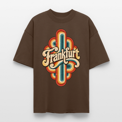 Frankfurt Retro – Oversized Unisex Bio T-Shirt - Dunkelbraun