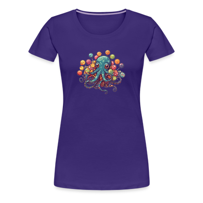 Lustiger Comic Oktopus mit Lollipops - Frauen Premium T-Shirts - by Artful Alchemist