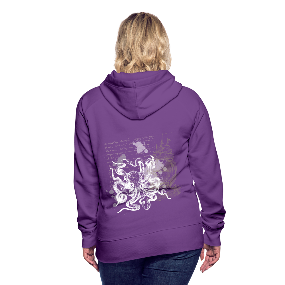 Vintage Steampunk Oktopus Motiv - Frauen Premium Hoodie - Purple