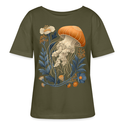 Floral Jellyfish - Stanley/Stella Relaxed Rundhals Frauen Bio-T-Shirt SERENA - by Artful Alchemist