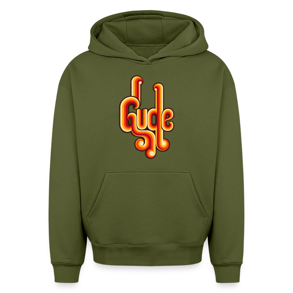 Gude Retro – Oversized Heavyweight Unisex Hoodie - Khaki