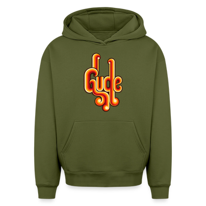 Gude Retro – Oversized Heavyweight Unisex Hoodie - Khaki