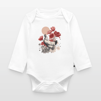 Vintage Boho Blossom Chicken - Baby Bio-Langarm-Body - by Artful Alchemist