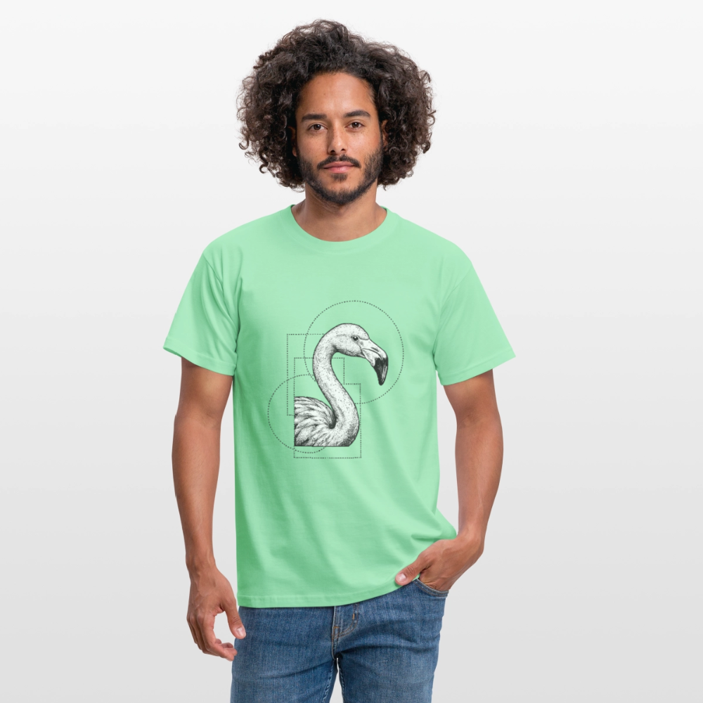 Geometric Grace – Modern Flamingo - Männer T-Shirt - by Artful Alchemist