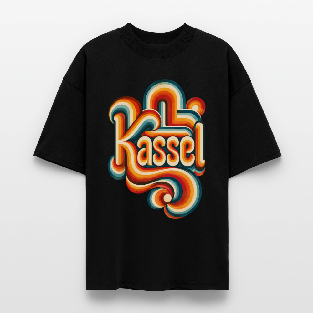 Kassel Retro – Oversized Unisex Bio T-Shirt - Schwarz