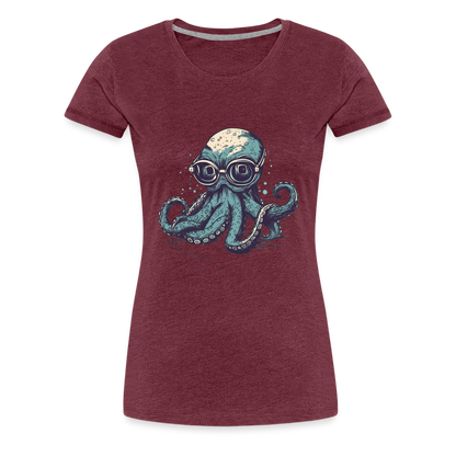 Nerdy Comic Oktopus mit Brille - Frauen Premium T-Shirts - by Artful Alchemist
