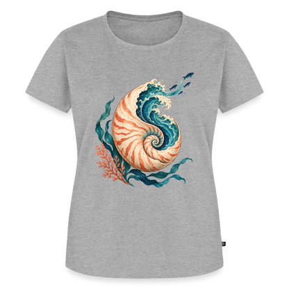 Nautilus Wave – Frauen Premium T-Shirt - Grau meliert