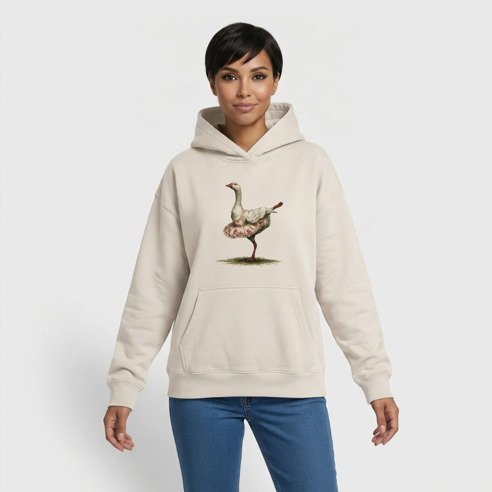 Gänseballerina - Oversized Heavyweight Unisex Hoodie - by Artful Alchemist