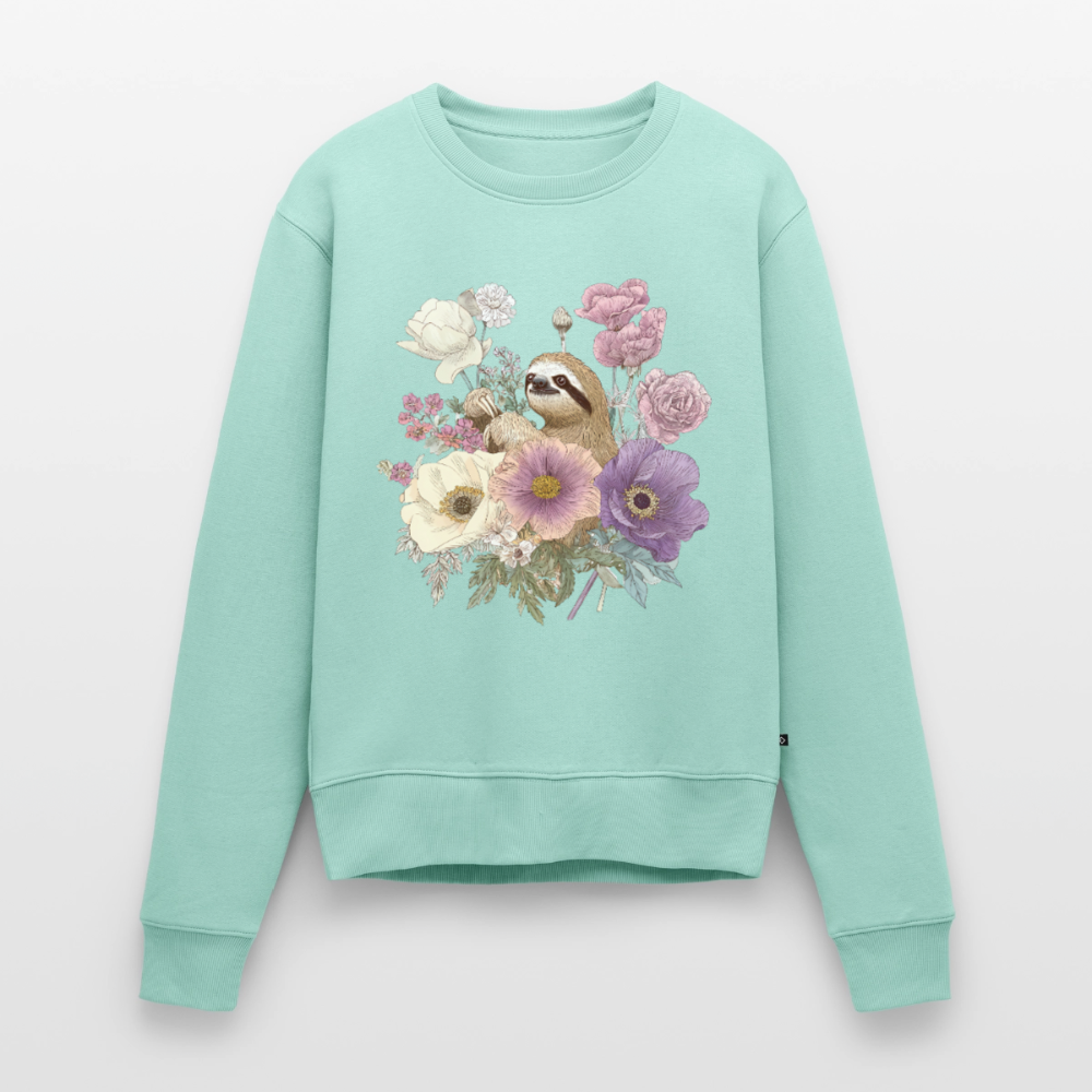 Vintage Sloth Blossom - Frauen Premium Pullover - by Artful Alchemist